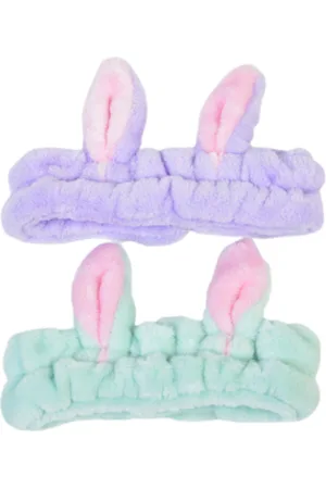 MINGXIER Rabbit Ear Coral Fleece Face Wash Headband (Random Colour) - 1pezzo