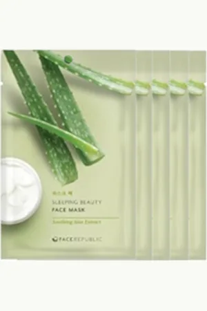 Face Republic Sleeping Beauty Face Mask - 23ml - Soothing Aloe Extract (5ea) Set