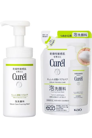 Kao Curel - Sebum Trouble Care Foaming Wash & Refill Set