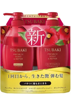 Shiseido Tsubaki Premium Moist & Repair Shampoo & Conditioner Pump Pair Set - 450ml + 450ml