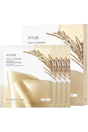 ANUA Rice 70 Glow Collagen Mask - 4pezzi