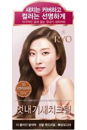 Ryo Hair Bright Color Hair Dye Cream - 1set - 7O Orange Brown