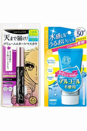 ISEHAN Kiss Me Heroine Make Volume & Curl Mascara Super Waterproof (New Version) - 6g - 01 (1ea) + Kiss Me Sunkiller...