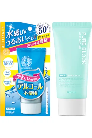 ISEHAN Kiss Me Sunkiller Perfect Water Essence SPF50+ PA++++ - 50g X APIEU Pure Block Aqua Sun Gel SPF50+ PA+++
