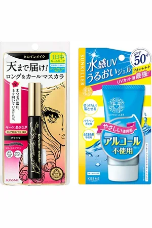 ISEHAN Kiss Me Heroine Make Long & Curl Super Waterproof Mascara (New Version) - 6g - 01 (1ea) + Sunkiller Perfect Water