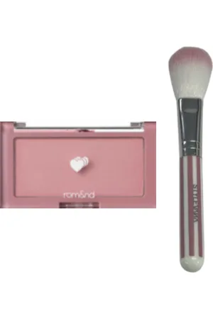 All-in-one Sets Romand - Better Than Cheek (2022 New Version) - 4g - C02 Blueberry (1ea) + MissLady - Cheek Brush - Pink and White (1ea)Set