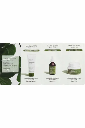 Mary&May Houttuynia Cordata Tea Tree Line 3 Step Sachet Starter Kit - 1.5gx3types