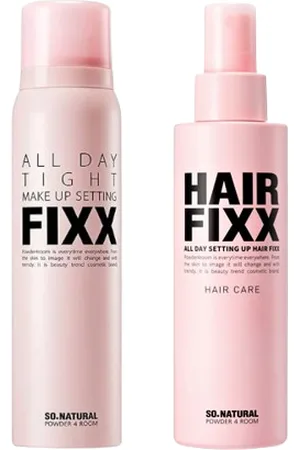 So Natural All Day Tight Make Up Setting Fixx - 75ml + All Day Setting Up Hair Fixx - 155ml Set