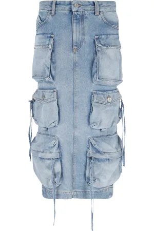 The Attico Gonna Midi "Sky Blue"