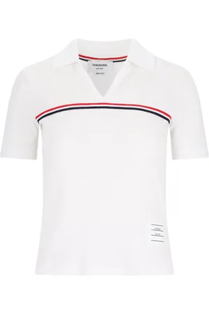 Thom Browne Polo In Maglia "Three Stripes"