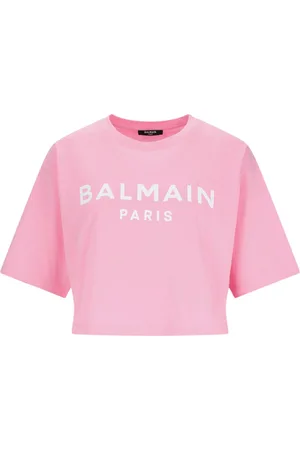 Balmain T-Shirt Crop Logo