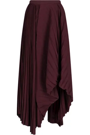 Alexander McQueen Gonna Midi Asimmetrica Plissettata