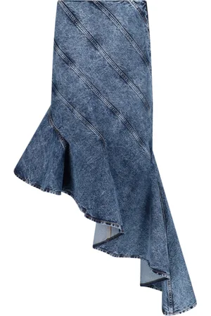 Alaïa Gonna Midi A Spirale In Denim
