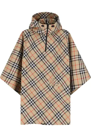 Burberry Impermeabile Con Cappuccio "Check"