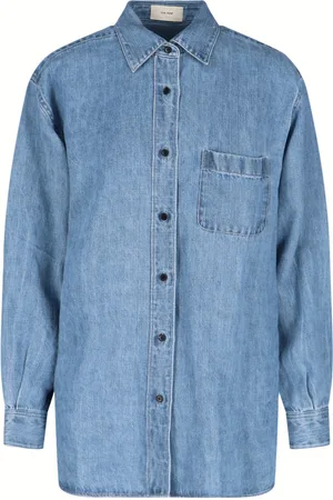 The Row Camicia In Denim Di Lino "Nesson"