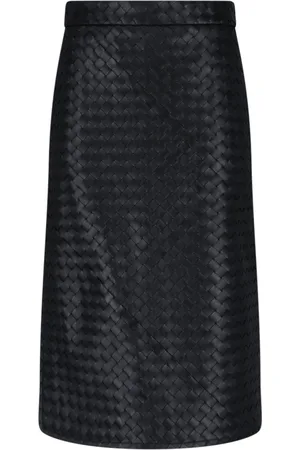 Bottega Veneta Gonna Midi In Pelle