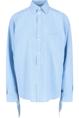 Balenciaga Camicia A Righe Con Polsini Annodati