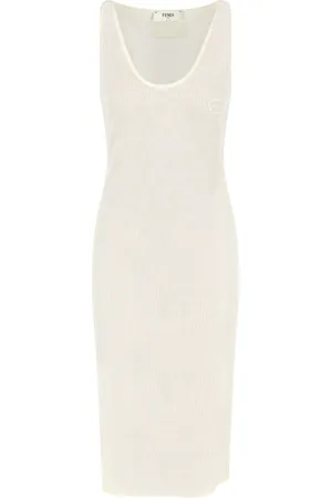 Fendi Abito Maxi In Seta A Rete