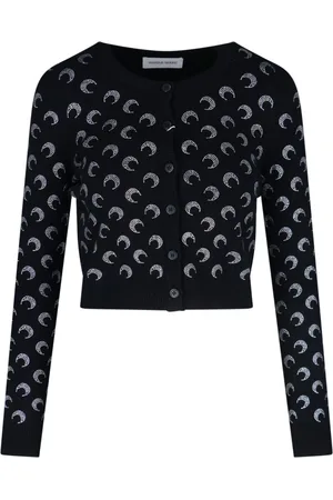 Marine Serre Cardigan Crop Con Strass "Moon"