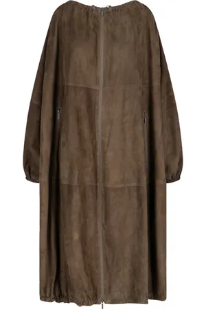 Salvatore Ferragamo Cappotto In Pelle Di Agnello Scamosciata