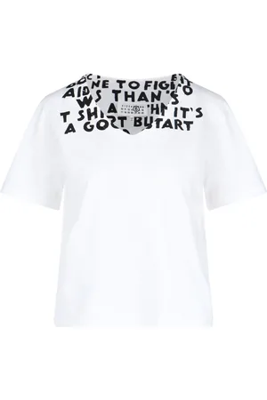Maison Margiela T-Shirt Scollo A V "Aids Program"