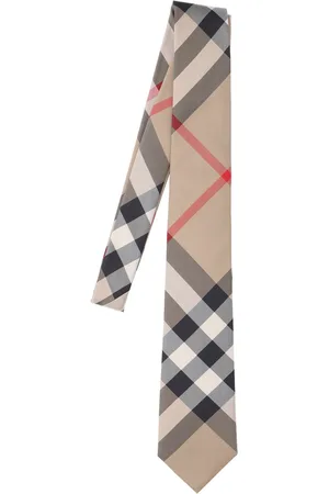 Burberry Cravatta In Seta Mulberry "Check"