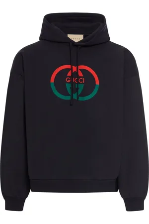 Gucci FELPA CON CAPPUCCIO STAMPATA IN JERSEY DI COTONE