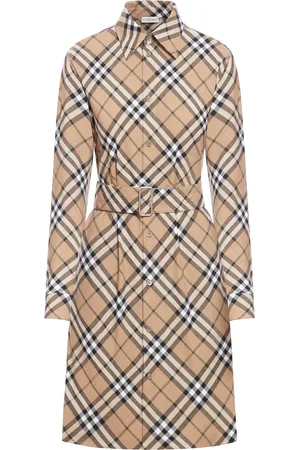 Burberry Abito chemisier in misto lana Check