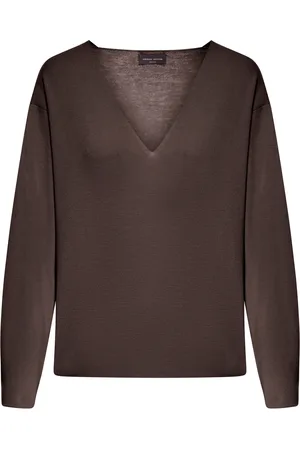 Roberto Collina MAGLIA ASIMMETRICA CON SCOLLO A V