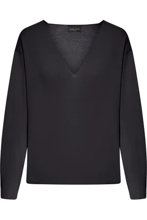 Roberto Collina MAGLIA ASIMMETRICA CON SCOLLO A V