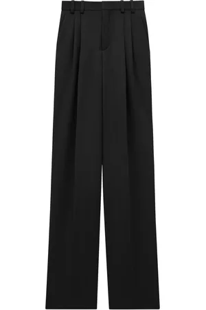Saint Laurent PANTALONI A VITA ALTA E GAMBA DRITTA CON DOPPIA PIEGA E PIEGA CENTRALE