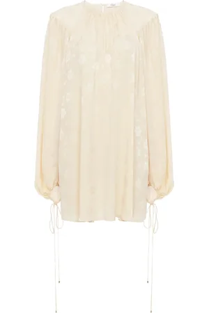 Chloé MINI ABITO ARRICCIATO IN JACQUARD DI SETA