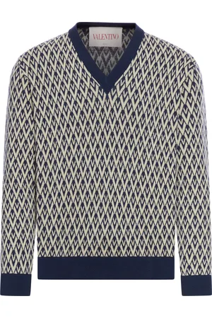 VALENTINO GARAVANI MAGLIONE IN LANA CON MOTIVO JACQUARD TOUTE LA V