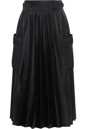 SACAI GONNA MIDI PLISSETTATA IN NYLON