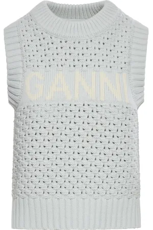 Ganni GILET IN COTONE CON LOGO