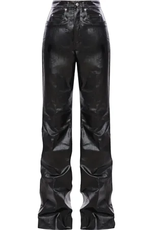 Rick Owens JEANS IN COTONE CERATO EFFETTO PELLE