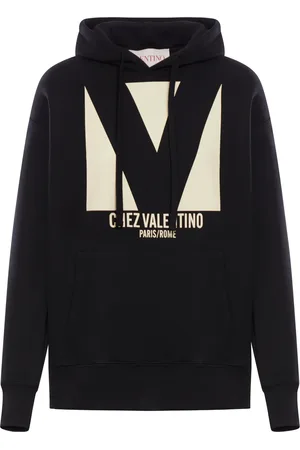VALENTINO GARAVANI FELPA IN COTONE CON CAPPUCCIO E STAMPA CHEZ VALENTINO DA DONNA
