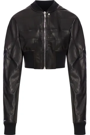 Rick Owens BOMER CROP IN PELLE DI AGNELLO