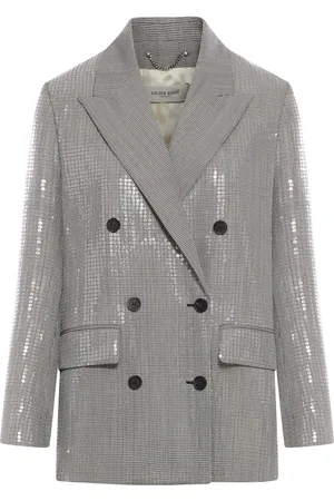 Golden Goose GIACCA DOPPIOPETTO IN MICRO PIED DE POULE E PAILLETTES