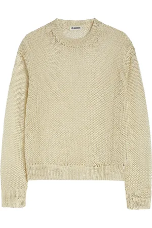 Jil Sander MAGLIONE GIROCOLLO TRAFORATO IN SETA