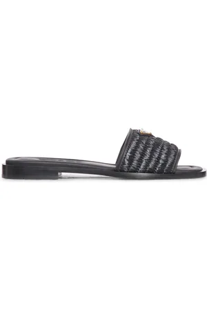 Prada SANDALI IN RAFIA CON LOGO