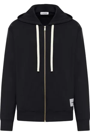 Jil Sander FELPA CON CAPPUCCIO E ZIP CON LOGO
