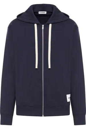 Jil Sander FELPA CON CAPPUCCIO E ZIP CON LOGO
