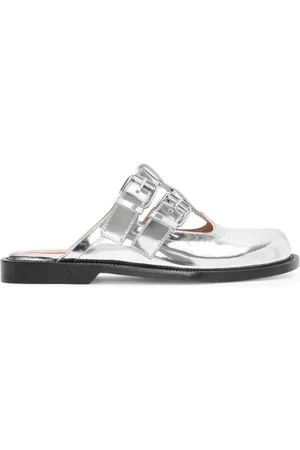 Loewe MULE MARY JANE CAMPO IN PELLE METALLIZZATA