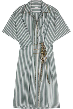 DRIES VAN NOTEN ABITO IN COTONE A RIGHE
