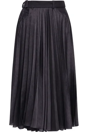 SACAI GONNA MIDI CON INSERTI IN DENIM