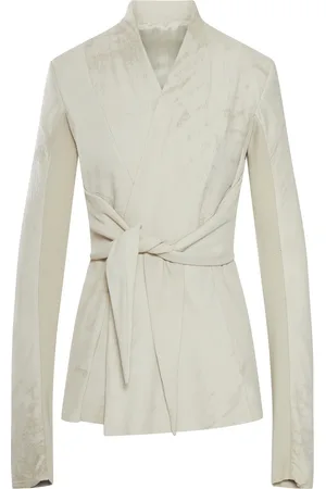 Rick Owens BLAZER IN NAPPA CON INSERTI IN COTONE ELASTICIZZATO