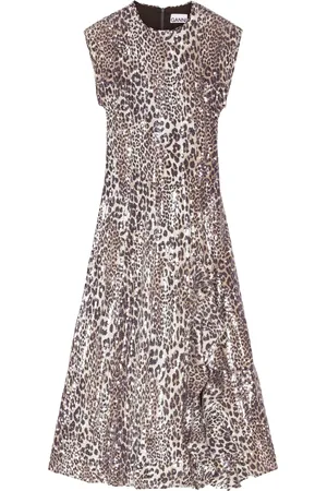 Ganni ABITO MIDI LEOPARDATO CON PAILLETTES