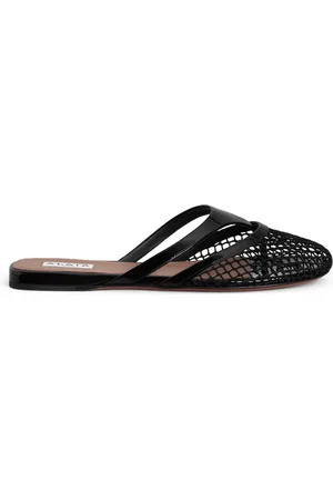 Alaïa MULE FLAT INFRADITO IN RETE E PELLE