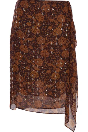 DRIES VAN NOTEN GONNA FLOREALE CON BORCHIE APPLICATE